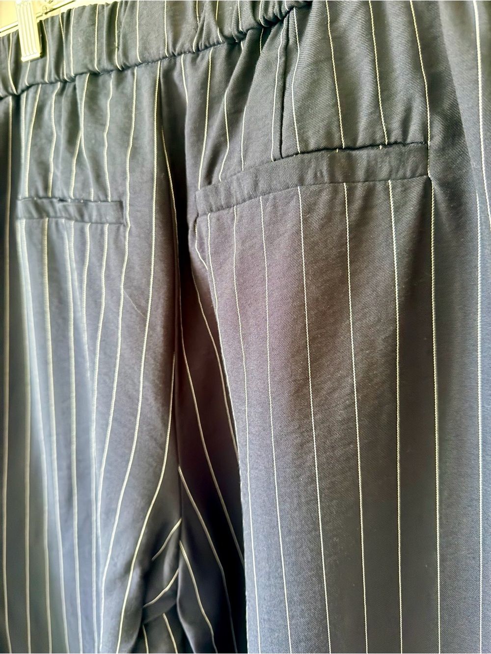 Sanctuary Navy Pinstriped Wide Leg Trousers - Picture 4 of 10